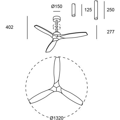 FORLIGHT Stem Evo - Ventilatore Da Soffitto Diametro 132.0cm. FORLIGHT Stem Evo - Ventilatore Da Soffitto Diametro 132.0cm.