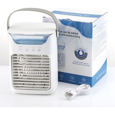 OEM Ventilatore Condizionatore Da 700 Ml, 3 Velocità, 2 Impostazioni Di Nebulizzazione Fredda, Timer Automatico, Umidificatore Portatile OEM Ventilatore Condizionatore Da 700 Ml, 3 Velocità, 2 Impostazioni Di Nebulizzazione Fredda, Timer Automatico, Umidificatore Portatile