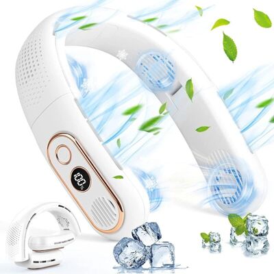 OEM Ventilatore Da Collo Ricaricabile E Pieghevole Con Batteria Da 4000 Mah, 3 Velocità E Display A Led, Portatile Per Casa, Viaggi E Sport - Crezuo OEM Ventilatore Da Collo Ricaricabile E Pieghevole Con Batteria Da 4000 Mah, 3 Velocità E Display A Led, Portatile Per Casa, Viaggi E Sport - Crezuo
