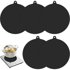XISRENS Set Di 5 Tappetini In Silicone Nero, Tappetini Per Piano Cottura A Induzione, Tappetini Per Fornelli A Induzione, Tappetini Protettivi Da 22 Cm, Tappetini Protettivi Per Piano Cottura A Induzione, Tap XISRENS Set Di 5 Tappetini In Silicone Nero, Tappetini Per Piano Cottura A Induzione, Tappetini Per Fornelli A Induzione, Tappetini Protettivi Da 22 Cm, Tappetini Protettivi Per Piano Cottura A Induzione, Tap
