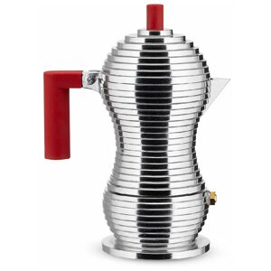 Alessi MDL02/1 r Pulcina Caffettiera Espresso, in pa e Fusione di Alluminio, 1 Tazza, Rosso -