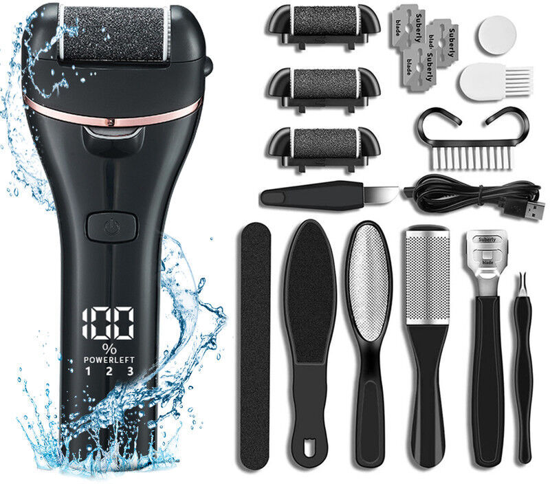 AGI Rimuovi calli elettrici per i piedi con kit pedicure professionale 13 in 1, strumenti per la cura dei piedi e lima per piedi asciutti per pelle morta 1 AGI Rimuovi calli elettrici per i piedi con kit pedicure professionale 13 in 1, strumenti per la cura dei piedi e lima per piedi asciutti per pelle morta