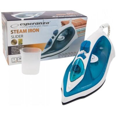 ESPERANZA Ehi002 Ferro A Vapore Con Piastra In Ceramica Blu, Bianco 2200 Watt - ESPERANZA Ehi002 Ferro A Vapore Con Piastra In Ceramica Blu, Bianco 2200 Watt -