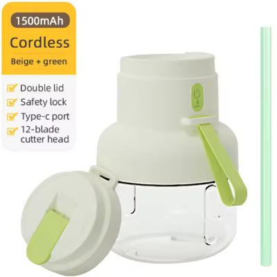 OEM Spremiagrumi Portatile Ricaricabile Con Cannuccia, Ricarica Usb, 12 Lame In Acciaio Inox, Per Succhi Freschi Sempre E Ovunque - Verde Chiaro OEM Spremiagrumi Portatile Ricaricabile Con Cannuccia, Ricarica Usb, 12 Lame In Acciaio Inox, Per Succhi Freschi Sempre E Ovunque - Verde Chiaro