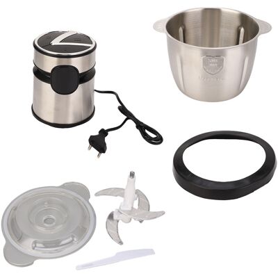 VISTRECK Robot Da Cucina Elettrico Con 3 Velocità E 4 Lame, Tritacarne E Verdure In Acciaio Inox, 2 Litri, 200 W, 4900 Giri/min, Spina Europea. VISTRECK Robot Da Cucina Elettrico Con 3 Velocità E 4 Lame, Tritacarne E Verdure In Acciaio Inox, 2 Litri, 200 W, 4900 Giri/min, Spina Europea.