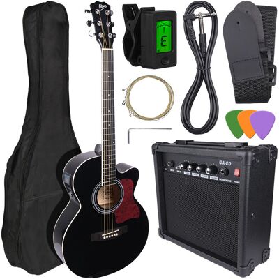 Behringer Set Chitarra Elettroacustica V-tone Eag Set Bk + Amplificatore Per Chitarra, Colore Nero Behringer Set Chitarra Elettroacustica V-tone Eag Set Bk + Amplificatore Per Chitarra, Colore Nero