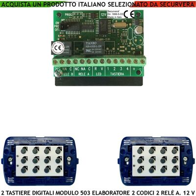 SECURVERA Tastiere Elettroniche Digitali Interne Modulo 503 2 Pezzi Ip44 Un Elaboratore Remoto Gestisce 2 Attivazioni Alimentazione 12 V Due Codici Dtmf 6 Cifre 2 Led E 2 Relè Funzioni Programmabili Apriporta SECURVERA Tastiere Elettroniche Digitali Interne Modulo 503 2 Pezzi Ip44 Un Elaboratore Remoto Gestisce 2 Attivazioni Alimentazione 12 V Due Codici Dtmf 6 Cifre 2 Led E 2 Relè Funzioni Programmabili Apriporta