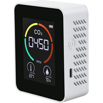 OEM Rilevatore Di Co2 3 In 1 - Monitor Di Co2 Nell'aria - Rilevatore Di Anidride Carbonica - Qualità Dell'aria - Temperatura E Umidità - Per Casa, Ufficio, Serra, Magazzino - Bianco OEM Rilevatore Di Co2 3 In 1 - Monitor Di Co2 Nell'aria - Rilevatore Di Anidride Carbonica - Qualità Dell'aria - Temperatura E Umidità - Per Casa, Ufficio, Serra, Magazzino - Bianco