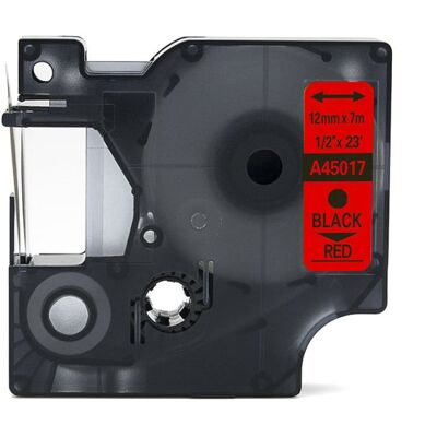 OEM Nastro A45017 Per Dymo, 12 Mm, Nero Su Rosso OEM Nastro A45017 Per Dymo, 12 Mm, Nero Su Rosso