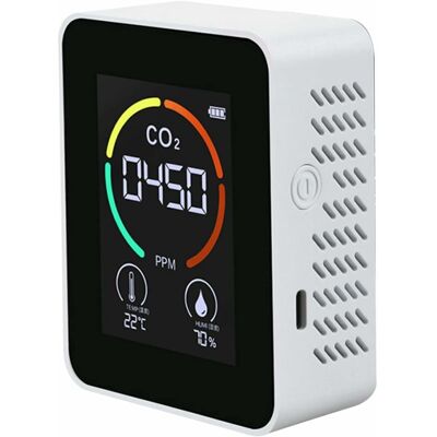 OEM Rilevatore Di Co2 3 In 1 - Monitor Dell'aria Co2 - Rilevatore Di Anidride Carbonica - Qualità Dell'aria - Temperatura E Umidità - Per Casa, Ufficio, Serra, Magazzino - Bianco OEM Rilevatore Di Co2 3 In 1 - Monitor Dell'aria Co2 - Rilevatore Di Anidride Carbonica - Qualità Dell'aria - Temperatura E Umidità - Per Casa, Ufficio, Serra, Magazzino - Bianco