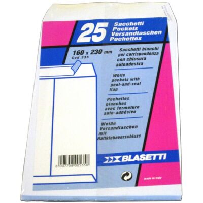 BLASETTI 0535 Busta Bianco 25 Pz BLASETTI 0535 Busta Bianco 25 Pz