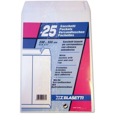 BLASETTI 0537 Busta Bianco 25 Pz BLASETTI 0537 Busta Bianco 25 Pz