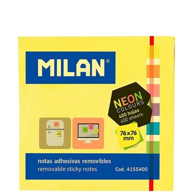 MILAN Confezione Da 400 Foglietti Adesivi 76x76mm O Colori Fluo MILAN Confezione Da 400 Foglietti Adesivi 76x76mm O Colori Fluo