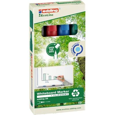 Edding 29 4-29-4 Kit Marcatori Per Lavagne Bianche Blu, Verde, Rosso, Nero 4 Pz. - Edding 29 4-29-4 Kit Marcatori Per Lavagne Bianche Blu, Verde, Rosso, Nero 4 Pz. -
