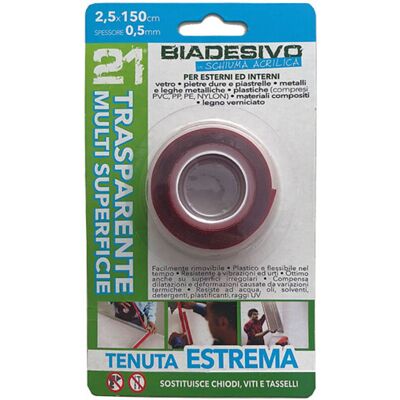 COLLA 21 Nastro Biadesivo 21 Da Mm.25 X 1500 Spessore 1,0 Trasparente Offerta COLLA 21 Nastro Biadesivo 21 Da Mm.25 X 1500 Spessore 1,0 Trasparente Offerta