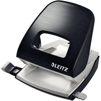 Leitz Pratica Perforatrice Da Ufficio, Capacità Fino A 30 Fogli, Nero (satinato), Metallo, Guida Di Arresto Con Barra Di Selezione Del Formato, Gamma Style, Box, 50060094 Leitz Pratica Perforatrice Da Ufficio, Capacità Fino A 30 Fogli, Nero (satinato), Metallo, Guida Di Arresto Con Barra Di Selezione Del Formato, Gamma Style, Box, 50060094