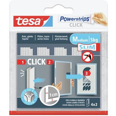 Tesa Powerstrips Click Powerstrips Click Slim - Pad Adesivi A Strappo Per L'Inserimento E Il Disinserimento Di Cor Tesa Powerstrips Click Powerstrips Click Slim - Pad Adesivi A Strappo Per L'Inserimento E Il Disinserimento Di Cor