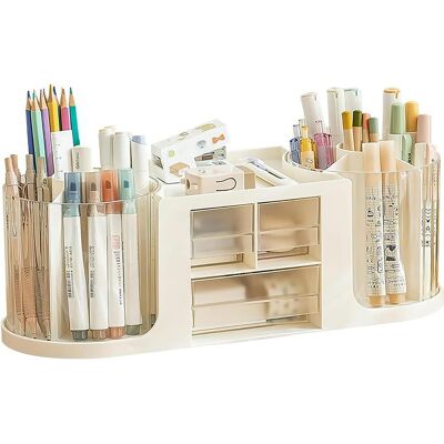 OEM Scatola Portapenne, Organizer Da Scrivania Con Doppia Rotazione, 14 Scomparti, Grande Capacità, Cassetto Trasparente, Contiene Matite, Vari Articoli Di Cancelleria (bianco) OEM Scatola Portapenne, Organizer Da Scrivania Con Doppia Rotazione, 14 Scomparti, Grande Capacità, Cassetto Trasparente, Contiene Matite, Vari Articoli Di Cancelleria (bianco)