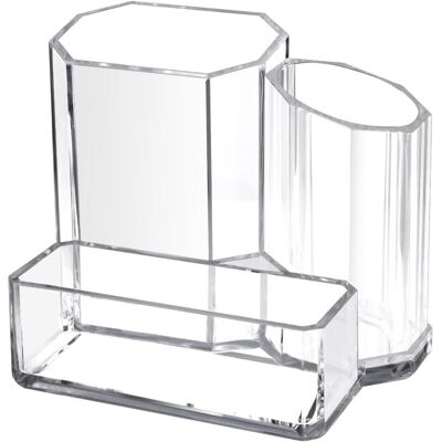 XISRENS Portapenne In Acrilico Per Scrivania, Porta Penne, Contenitore Per Accessori E Trucchi Con 3 Scomparti, Organizer Per La Scuola E La Casa XISRENS Portapenne In Acrilico Per Scrivania, Porta Penne, Contenitore Per Accessori E Trucchi Con 3 Scomparti, Organizer Per La Scuola E La Casa