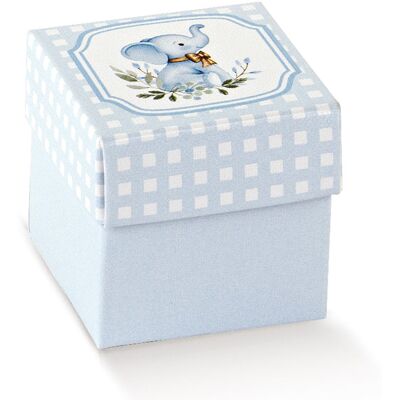 SCOTTON Scatolina Elefantino Azzurro Cartoncino 5x5x5 Cm 10 Pz SCOTTON Scatolina Elefantino Azzurro Cartoncino 5x5x5 Cm 10 Pz