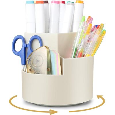 OEM Portapenne Girevole Da Scrivania, Portapenne A 3 Scomparti, Supporto Per Penne Girevole A 360 Gradi, Grande Capacità, Per Uso Domestico E In Ufficio (bianco). OEM Portapenne Girevole Da Scrivania, Portapenne A 3 Scomparti, Supporto Per Penne Girevole A 360 Gradi, Grande Capacità, Per Uso Domestico E In Ufficio (bianco).