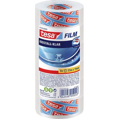 Tesa 57418-00000-02 Pellicola Adesiva Cristallino Trasparente (l X L) 33 M X 19 Mm 6 Pz. - Tesa 57418-00000-02 Pellicola Adesiva Cristallino Trasparente (l X L) 33 M X 19 Mm 6 Pz. -