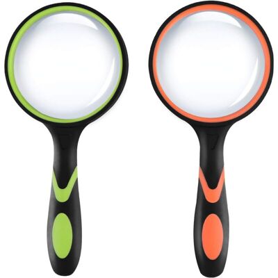 DPZO Lente D'Ingrandimento 20x Con Impugnatura In Gomma Morbida, Portatile Per Anziani E Bambini, Lente Da 75 Mm Per Ispezione, Libri, Uso Scientifico, Giornali, Insetti, Hobby, 2 Pezzi DPZO Lente D'Ingrandimento 20x Con Impugnatura In Gomma Morbida, Portatile Per Anziani E Bambini, Lente Da 75 Mm Per Ispezione, Libri, Uso Scientifico, Giornali, Insetti, Hobby, 2 Pezzi