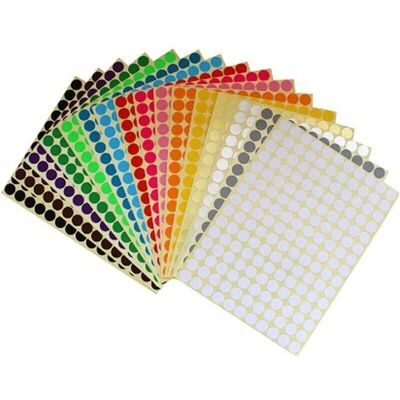 DPZO Etichette Colorate Autoadesive, Adesivi Rotondi Da 10 Mm, 16 Colori, Adesivi Rotondi Assortiti, Adesivi Carini, Calendario, Articoli Per Ufficio DPZO Etichette Colorate Autoadesive, Adesivi Rotondi Da 10 Mm, 16 Colori, Adesivi Rotondi Assortiti, Adesivi Carini, Calendario, Articoli Per Ufficio