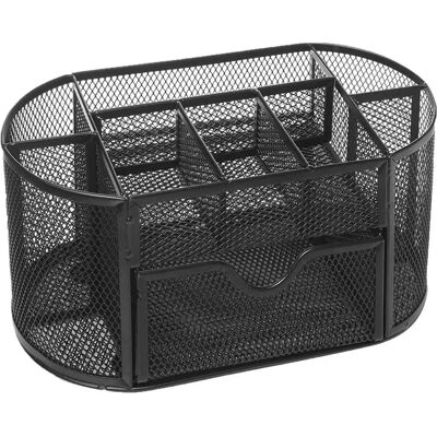 FORTUNEVILLE Portapenne In Metallo Con Rete Organizer Per Cancelleria Da Ufficio Scatola Di Archiviazione Nera Multifunzionale FORTUNEVILLE Portapenne In Metallo Con Rete Organizer Per Cancelleria Da Ufficio Scatola Di Archiviazione Nera Multifunzionale