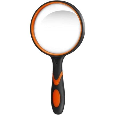 XISRENS Lente D'Ingrandimento 10x Con Impugnatura Antiscivolo In Gomma Morbida, Specchio Infrangibile Da 75 Mm, Ideale Per Libri Scientifici, Giornali, Lettura, Osservazione Di Insetti E Hobby, Colore Arancio XISRENS Lente D'Ingrandimento 10x Con Impugnatura Antiscivolo In Gomma Morbida, Specchio Infrangibile Da 75 Mm, Ideale Per Libri Scientifici, Giornali, Lettura, Osservazione Di Insetti E Hobby, Colore Arancio