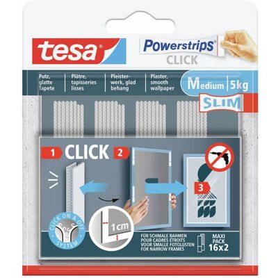 Tesa Powerstrips Click Powerstrips Click Slim - Pad Adesivi A Strappo Per L'Inserimento E Il Disinserimento Di Cor Tesa Powerstrips Click Powerstrips Click Slim - Pad Adesivi A Strappo Per L'Inserimento E Il Disinserimento Di Cor