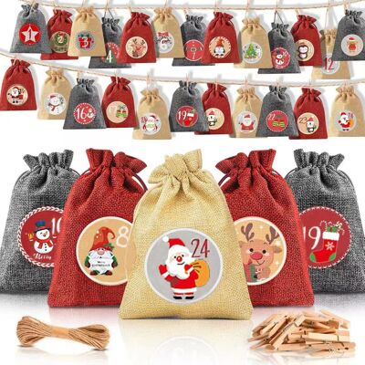 OEM Calendario Dell'avvento Da 24 Pezzi Da Riempire, Calendario Di Natale 2025. Sacchetti Di Iuta 18 X 13 Cm, Sacchetti Per Calendario Dell'avvento Per Bambini, Sacchetti Regalo Di Natale Con Design Perso OEM Calendario Dell'avvento Da 24 Pezzi Da Riempire, Calendario Di Natale 2025. Sacchetti Di Iuta 18 X 13 Cm, Sacchetti Per Calendario Dell'avvento Per Bambini, Sacchetti Regalo Di Natale Con Design Perso
