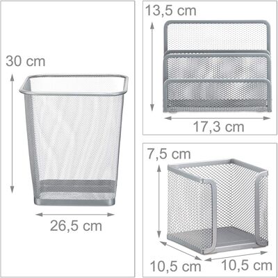 HELLOSHOP26 Set 6 Forniture Per Ufficio Pattumiera Portapenne Blocco Note Biglietti Da Visita Posta Contenitore In Metallo Argento 130002465 HELLOSHOP26 Set 6 Forniture Per Ufficio Pattumiera Portapenne Blocco Note Biglietti Da Visita Posta Contenitore In Metallo Argento 130002465