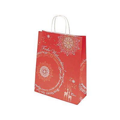 Kaiserkraft Borsa Regalo di Natale - Carta Kraft Rossa Decorazione Festiva Kaiserkraft Borsa Regalo di Natale - Carta Kraft Rossa Decorazione Festiva