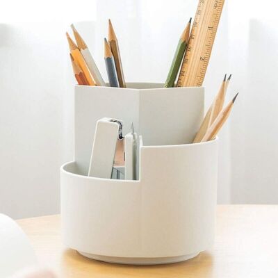 KEEMOTE Organizzatore Girevole Per Materiali Artistici, Portapenne A 3 Scomparti, Organizer Per Materiale Scolastico, Regalo Per Insegnanti, Compagni Di Classe E Amici, Bianco KEEMOTE Organizzatore Girevole Per Materiali Artistici, Portapenne A 3 Scomparti, Organizer Per Materiale Scolastico, Regalo Per Insegnanti, Compagni Di Classe E Amici, Bianco