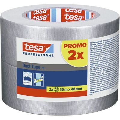 TESA ASSA ABLOY Nastro Americano Tesa H48mm 50mt (2 Rot) Grigio Impermeabile "duct Tape" TESA ASSA ABLOY Nastro Americano Tesa H48mm 50mt (2 Rot) Grigio Impermeabile "duct Tape"