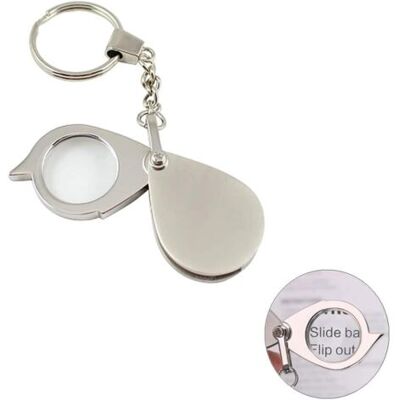 XISRENS Lente D'Ingrandimento Portachiavi, Pieghevole In Metallo, 10x, Tascabile, Ideale Per Leggere, Custodire Gioielli E Viaggiare. XISRENS Lente D'Ingrandimento Portachiavi, Pieghevole In Metallo, 10x, Tascabile, Ideale Per Leggere, Custodire Gioielli E Viaggiare.