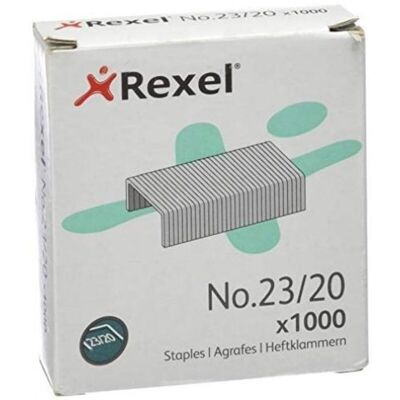 LIDERPAPEL Rexel Graffette 23/20 Zincate - Scatola Da 1000-. LIDERPAPEL Rexel Graffette 23/20 Zincate - Scatola Da 1000-.