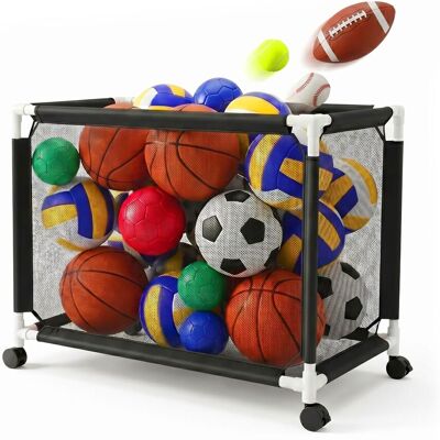 RELAXDAYS Carrello Contenitore Porta Palloni Multiuso Con Ruote Hxlxp 85 X 120 X 78 Cm, Per Calcio, Basket E Volley RELAXDAYS Carrello Contenitore Porta Palloni Multiuso Con Ruote Hxlxp 85 X 120 X 78 Cm, Per Calcio, Basket E Volley
