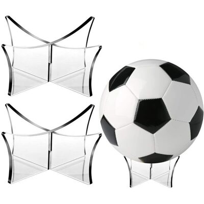 OEM Supporti Trasparenti Per Palloni Da Calcio – Set Da 2, Realizzati In Plastica Rigida E Discreta, Per Esposizione A Parete O A Pavimento. OEM Supporti Trasparenti Per Palloni Da Calcio – Set Da 2, Realizzati In Plastica Rigida E Discreta, Per Esposizione A Parete O A Pavimento.