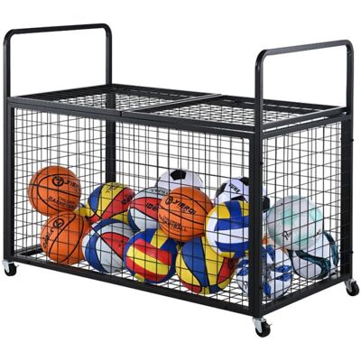 RELAXDAYS Carrello Porta Palloni Da Calcio E Basket, 4 Ruote 360° Con Freni, 98×115×61 Cm, Chiudibile A Chiave, Nero RELAXDAYS Carrello Porta Palloni Da Calcio E Basket, 4 Ruote 360° Con Freni, 98×115×61 Cm, Chiudibile A Chiave, Nero