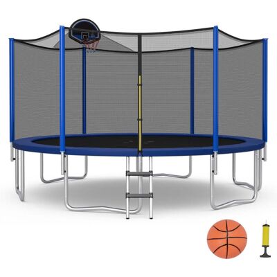 HELLOSHOP26 Trampolino Da Esterno Con Canestro Da Basket 366 X 366 X 272 Cm Esperienza Di Salto Ottimale Sicurezza Rinforzata Acciaio Blu 200020144 HELLOSHOP26 Trampolino Da Esterno Con Canestro Da Basket 366 X 366 X 272 Cm Esperienza Di Salto Ottimale Sicurezza Rinforzata Acciaio Blu 200020144