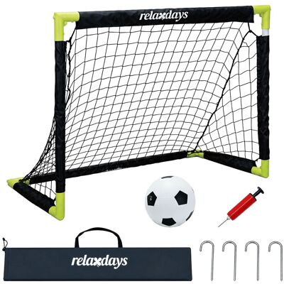 RELAXDAYS Porta Calcio 60x90x60 Cm, A Incastro, Con Pallone, Picchetti E Borsa, Pvc, Per Bambini, Nero/giallo RELAXDAYS Porta Calcio 60x90x60 Cm, A Incastro, Con Pallone, Picchetti E Borsa, Pvc, Per Bambini, Nero/giallo