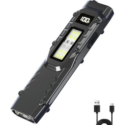 OEM Torcia Tattica Edc Dt007, Torcia Led Tascabile Compatta A 7 Modalità - 1500lm, Display Digitale Ricaricabile Usb-c, Ipx5 Con Luce Laterale E Clip Per Il Trasporto Quotidiano (1, Nero) OEM Torcia Tattica Edc Dt007, Torcia Led Tascabile Compatta A 7 Modalità - 1500lm, Display Digitale Ricaricabile Usb-c, Ipx5 Con Luce Laterale E Clip Per Il Trasporto Quotidiano (1, Nero)