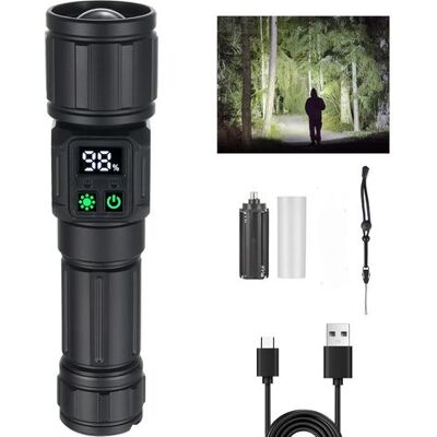 OEM Torcia Led Ultra Potente Con Zoom, Ricaricabile Tramite Usb-c, 9 Modalità + Luce Laterale E Indicatore Di Batteria, Resistente Alla Pioggia, Ideale Per Caccia, Campeggio E Situazioni Di Emergenza. OEM Torcia Led Ultra Potente Con Zoom, Ricaricabile Tramite Usb-c, 9 Modalità + Luce Laterale E Indicatore Di Batteria, Resistente Alla Pioggia, Ideale Per Caccia, Campeggio E Situazioni Di Emergenza.