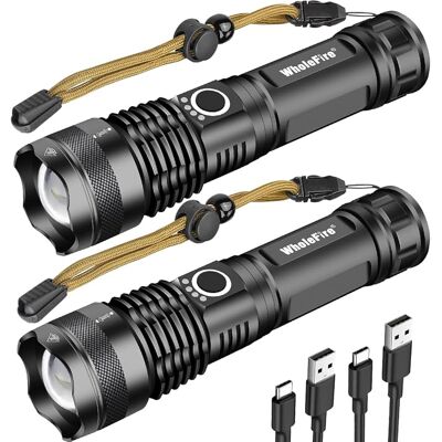 OEM Torcia Led Ultra Potente Da 90000 Lumen Ricaricabile Tramite Usb, Modello Xhp70, Zoomabile, Impermeabile, Potente, Con 5 Modalità Per Illuminazione Di Emergenza All'aperto E Indicatore Di Alimentazion OEM Torcia Led Ultra Potente Da 90000 Lumen Ricaricabile Tramite Usb, Modello Xhp70, Zoomabile, Impermeabile, Potente, Con 5 Modalità Per Illuminazione Di Emergenza All'aperto E Indicatore Di Alimentazion