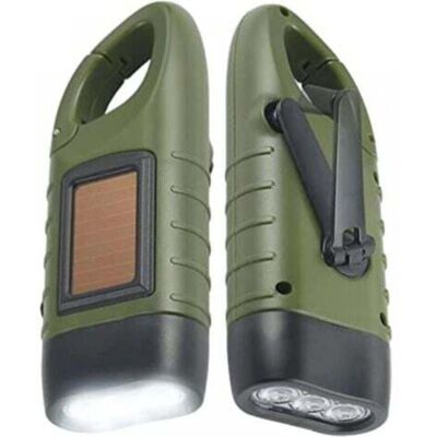 OEM Torcia Solare Ricaricabile (confezione Da 2) Con Dinamo A Manovella E Moschettone – Led Verde Di Emergenza Per Escursionismo, Campeggio, Arrampicata OEM Torcia Solare Ricaricabile (confezione Da 2) Con Dinamo A Manovella E Moschettone – Led Verde Di Emergenza Per Escursionismo, Campeggio, Arrampicata