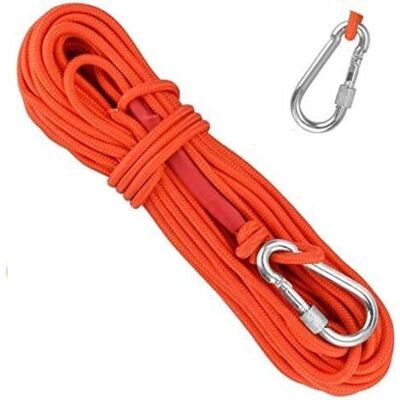 OEM Corda Da Arrampicata In Polipropilene Intrecciato Da 20 M – Resistente All'usura, Alla Corrosione E Ai Raggi Uv – Moschettone In Lega Di Alluminio Incluso – Arancione OEM Corda Da Arrampicata In Polipropilene Intrecciato Da 20 M – Resistente All'usura, Alla Corrosione E Ai Raggi Uv – Moschettone In Lega Di Alluminio Incluso – Arancione