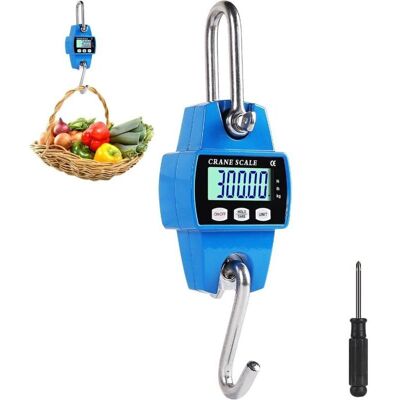 SIOKS Bilancia Digitale A Sospensione Da 300 Kg, Bilancia Elettronica A Gancio In Alluminio Con Sensore Lcd Di Precisione, Portatile Per Caccia, Pesca, Agricoltura, Fabbrica, Pesatura Portuale, Blu SIOKS Bilancia Digitale A Sospensione Da 300 Kg, Bilancia Elettronica A Gancio In Alluminio Con Sensore Lcd Di Precisione, Portatile Per Caccia, Pesca, Agricoltura, Fabbrica, Pesatura Portuale, Blu