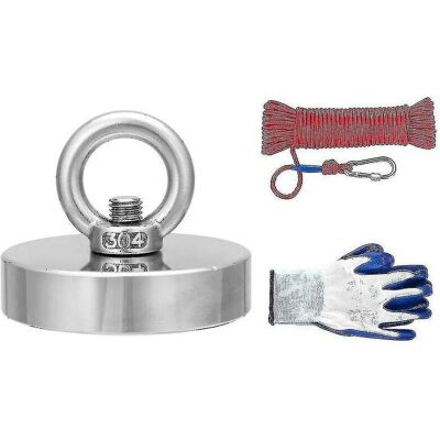 NO BRAND Magnete Al Neodimio Da 35-600 Kg Per La Caccia Al Tesoro – Corda Da 20 M E Guanti Inclusi – Massima Forza Di Trazione Per La Pesca Magnetica NO BRAND Magnete Al Neodimio Da 35-600 Kg Per La Caccia Al Tesoro – Corda Da 20 M E Guanti Inclusi – Massima Forza Di Trazione Per La Pesca Magnetica